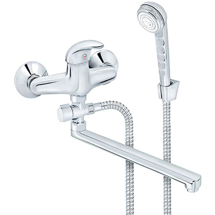 Slika Baterija PERLA za kadu i lavabo „Švedska“ sa ručnim tušem zidna jednoručna JP341001