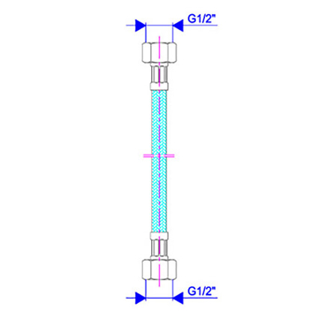 Slika Brinoks fleksibilno crevo 1/2-1/2 žensko-žensko 1000 mm