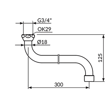 Slika Izliv S 300-18 mm sa perlatorom PIS30018