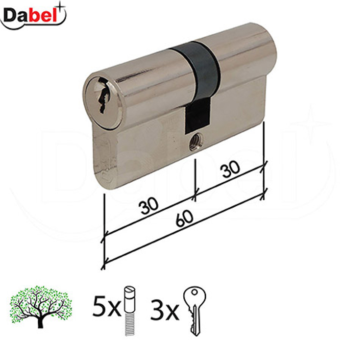 Slika Cilindar brave DABEL CL2200 Nikl 60 mm (30-30) – 0106463