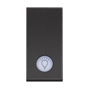 Slika Classia taster, 1M, 10A, osvetljen, simbol sijalice, sa led sijalicom 230V , crni RG4043