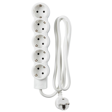 Slika Produžni kabl sa 5 utičnica 2P+E 5 m beli Legrand 694571