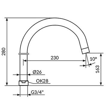 Slika Izliv J 230-24 mm sa perlatorom PIJ38XO