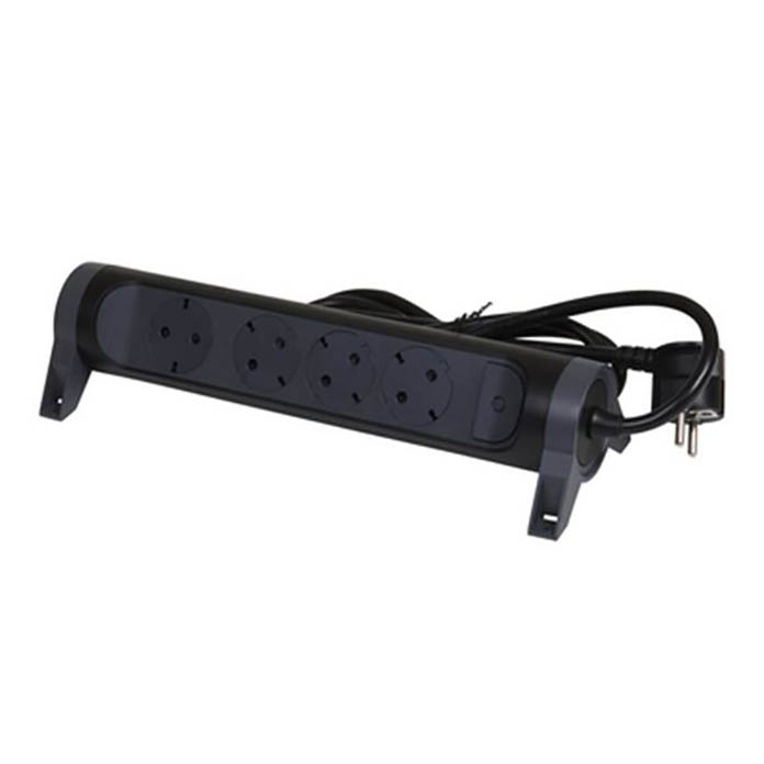 Slika Produžni kabl Legrand 4×2P+E 16A 3 m crni 694537