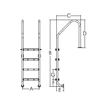 Slika Merdevine Standard 4 stepenika FINOFOREST AISI 304 FLANSA