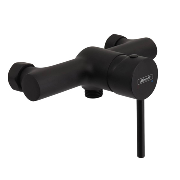 Crna baterija za tuš kabinu Minotti Tubo Dark Elegance 6113B sa tuš crevom i ručicom