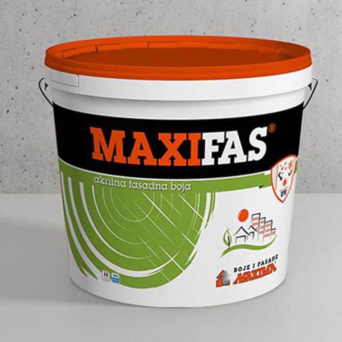 Slika MaxiFas akrilna fasadna boja – bela, 15 litara