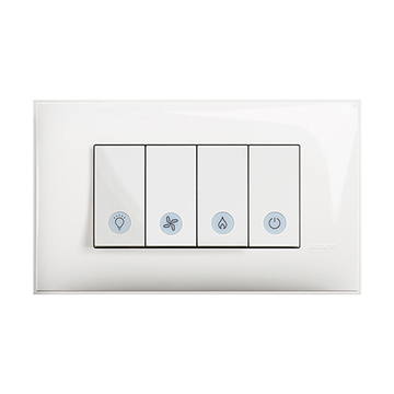 Slika Bticino Classia kupatilski komplet prekidača 4 modula sa indikacijom LED 2x10A 2x16AX 250V bela RW4001B4
