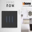 Slika BTicino Living Now maska 1M crna simbol ventilatora KG01RN