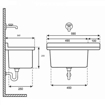 Slika Lavabo PVC Vindabona beli 600x360 mm sa sifonom i prelivom