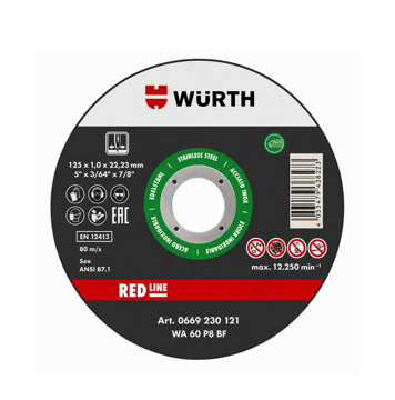 Slika Rezna ploča WURTH RED LINE za inox 125 x 1,0 x 22,23 mm